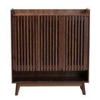 Baxton Studio Delaire Mid-Century Modern Walnut Brown Finished Wood Shoe Cabinet