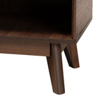 Baxton Studio Delaire Mid-Century Modern Walnut Brown Finished Wood Shoe Cabinet