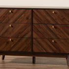 Baxton Studio Markell Mid-Century Modern Transitional Walnut Brown Finished Wood 6-Drawer Dresser