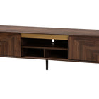 Baxton Studio Graceland Mid-Century Modern Transitional Walnut Brown Finished Wood 2-Door TV Stand