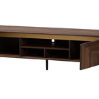 Baxton Studio Graceland Mid-Century Modern Transitional Walnut Brown Finished Wood 2-Door TV Stand
