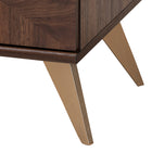 Baxton Studio Graceland Mid-Century Modern Transitional Walnut Brown Finished Wood 2-Door TV Stand