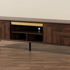 Baxton Studio Graceland Mid-Century Modern Transitional Walnut Brown Finished Wood 2-Door TV Stand