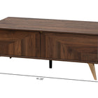 Baxton Studio Graceland Mid-Century Modern Transitional Walnut Brown Finished Wood 2-Drawer Coffee Table