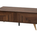 Baxton Studio Graceland Mid-Century Modern Transitional Walnut Brown Finished Wood 2-Drawer Coffee Table