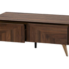 Baxton Studio Graceland Mid-Century Modern Transitional Walnut Brown Finished Wood 2-Drawer Coffee Table