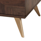 Baxton Studio Graceland Mid-Century Modern Transitional Walnut Brown Finished Wood 2-Drawer Coffee Table