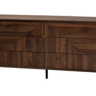 Baxton Studio Graceland Mid-Century Modern Transitional Walnut Brown Finished Wood 6-Drawer Dresser