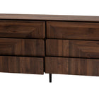 Baxton Studio Graceland Mid-Century Modern Transitional Walnut Brown Finished Wood 6-Drawer Dresser
