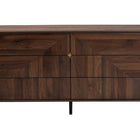 Baxton Studio Graceland Mid-Century Modern Transitional Walnut Brown Finished Wood 6-Drawer Dresser