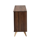 Baxton Studio Graceland Mid-Century Modern Transitional Walnut Brown Finished Wood 6-Drawer Dresser
