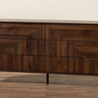 Baxton Studio Graceland Mid-Century Modern Transitional Walnut Brown Finished Wood 6-Drawer Dresser