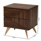 Baxton Studio Graceland Mid-Century Modern Transitional Walnut Brown Finished Wood 2-Drawer Nightstand