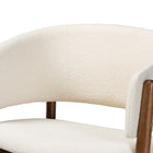 Baxton Studio Baron Mid-Century Modern Cream Boucle Fabric Upholstered and Walnut Brown Finished Wood 2-Piece Living Room Accent Chair Set