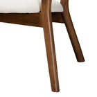 Baxton Studio Baron Mid-Century Modern Cream Boucle Fabric Upholstered and Walnut Brown Finished Wood 2-Piece Living Room Accent Chair Set