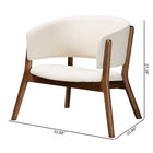 Baxton Studio Baron Mid-Century Modern Cream Boucle Fabric Upholstered and Walnut Brown Finished Wood 2-Piece Living Room Accent Chair Set