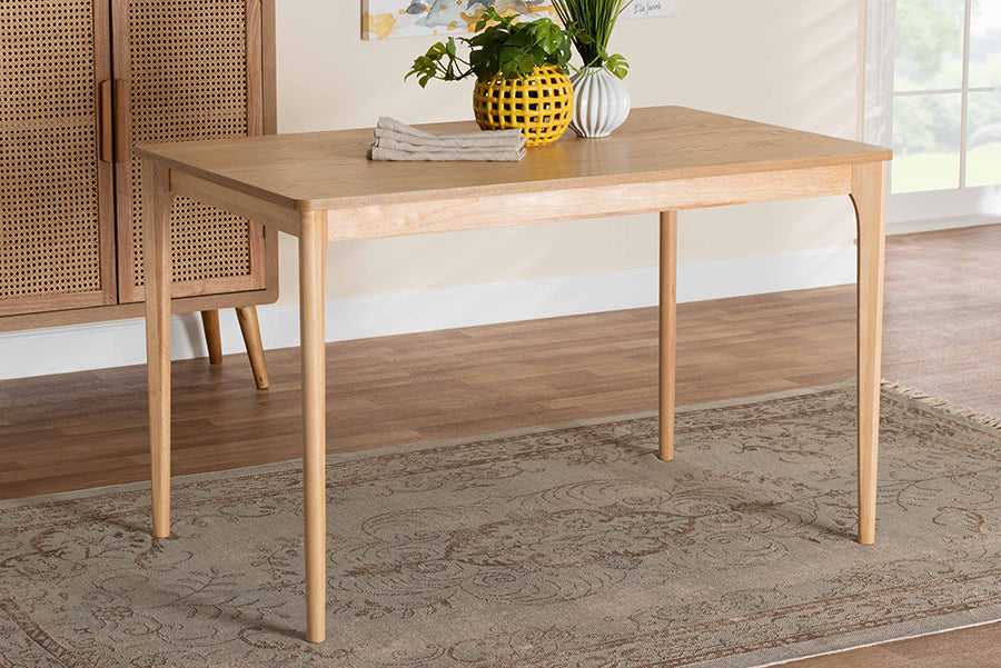 Baxton Studio Sherwin Mid-Century Modern Natural Oak Finished Wood Dining Table