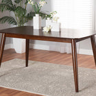 Baxton Studio Flora Mid-Century Modern Walnut Brown Finished Wood Dining Table