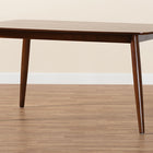 Baxton Studio Flora Mid-Century Modern Walnut Brown Finished Wood Dining Table