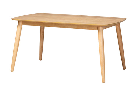 Baxton Studio Flora Mid-Century Modern Natural Oak Finished Wood Dining Table