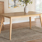 Baxton Studio Flora Mid-Century Modern Natural Oak Finished Wood Dining Table