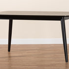 Baxton Studio Flora Mid-Century Modern Black Finished Wood Dining Table