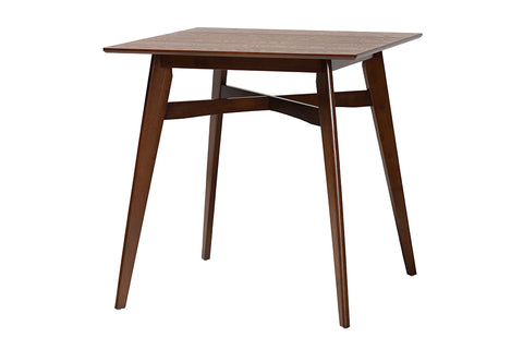 Baxton Studio Leena Mid-Century Modern Walnut Brown Finished Wood Counter Height Pub Table