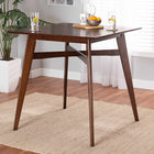 Baxton Studio Leena Mid-Century Modern Walnut Brown Finished Wood Counter Height Pub Table