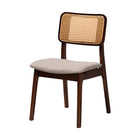 Baxton Studio Dannon Mid-Century Modern Grey Fabric and Walnut Brown Finished Wood 7-Piece Dining Set