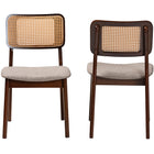 Baxton Studio Dannon Mid-Century Modern Grey Fabric and Walnut Brown Finished Wood 2-Piece Dining Chair Set