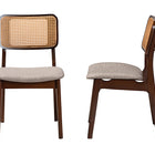 Baxton Studio Dannon Mid-Century Modern Grey Fabric and Walnut Brown Finished Wood 2-Piece Dining Chair Set