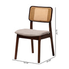 Baxton Studio Dannon Mid-Century Modern Grey Fabric and Walnut Brown Finished Wood 2-Piece Dining Chair Set