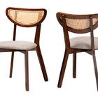 Baxton Studio Dannell Mid-Century Modern Grey Fabric and Walnut Brown Finished Wood Dining Chair