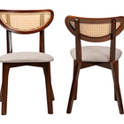 Baxton Studio Dannell Mid-Century Modern Grey Fabric and Walnut Brown Finished Wood Dining Chair