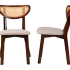Baxton Studio Dannell Mid-Century Modern Grey Fabric and Walnut Brown Finished Wood Dining Chair