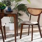 Baxton Studio Dannell Mid-Century Modern Grey Fabric and Walnut Brown Finished Wood Dining Chair