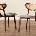 Baxton Studio Dannell Mid-Century Modern Grey Fabric and Walnut Brown Finished Wood Dining Chair