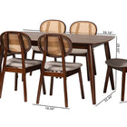 Baxton Studio Darrion Mid-Century Modern Grey Fabric and Walnut Brown Finished Wood 7-Piece Dining Set