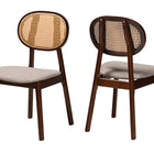 Baxton Studio Darrion Mid-Century Modern Grey Fabric and Walnut Brown Finished Wood 2-Piece Dining Chair Set