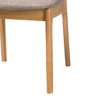 Baxton Studio Dannon Mid-Century Modern Grey Fabric and Natural Oak Finished Wood 7-Piece Dining Set