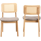Baxton Studio Dannon Mid-Century Modern Grey Fabric and Ntural Oak Finished Wood 2-Piece Dining Chair Set