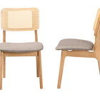 Baxton Studio Dannon Mid-Century Modern Grey Fabric and Ntural Oak Finished Wood 2-Piece Dining Chair Set