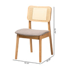 Baxton Studio Dannon Mid-Century Modern Grey Fabric and Ntural Oak Finished Wood 2-Piece Dining Chair Set