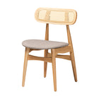 Baxton Studio Tarana Mid-Century Modern Grey Fabric and Natural Oak Finished Wood 5-Piece Dining Set