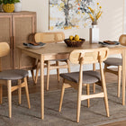 Baxton Studio Tarana Mid-Century Modern Grey Fabric and Natural Oak Finished Wood 5-Piece Dining Set