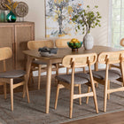 Baxton Studio Tarana Mid-Century Modern Grey Fabric and Natural Oak Finished Wood 7-Piece Dining Set