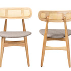 Baxton Studio Tarana Mid-Century Modern Grey Fabric and Natural Oak Finished Wood 2-Piece Dining Chair Set