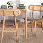 Baxton Studio Tarana Mid-Century Modern Grey Fabric and Natural Oak Finished Wood 2-Piece Dining Chair Set