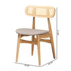 Baxton Studio Tarana Mid-Century Modern Grey Fabric and Natural Oak Finished Wood 2-Piece Dining Chair Set