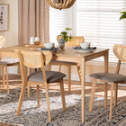 Baxton Studio Dannell Mid-Century Modern Grey Fabric and Natural Oak Finished Wood 5-Piece Dining Set